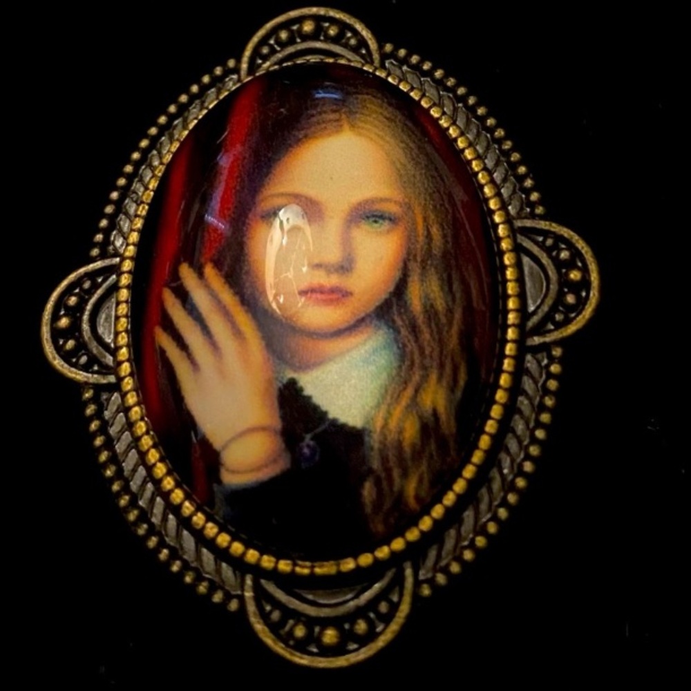 Vintage style Alice in Wonderland Oval Adjustable Ring